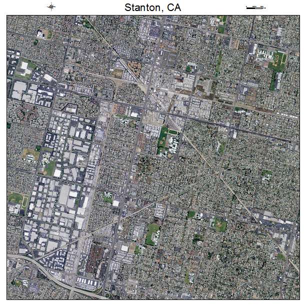 Stanton, CA air photo map