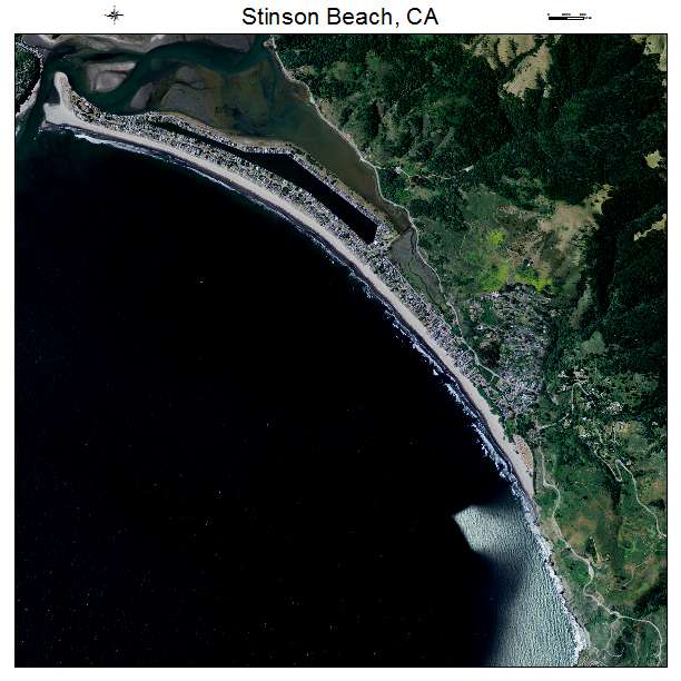 Stinson Beach, CA air photo map