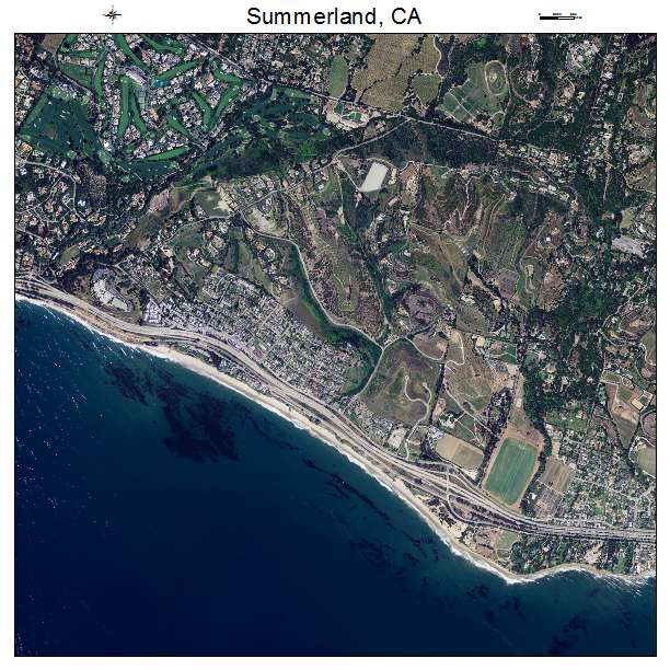 Summerland, CA air photo map