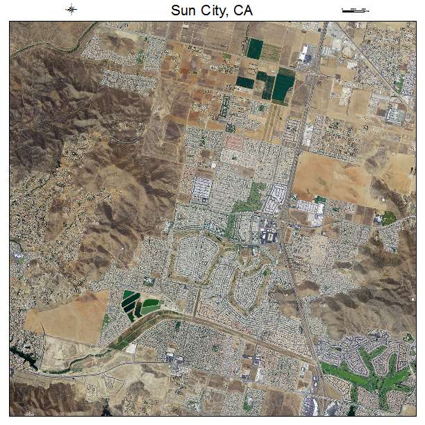 Sun City, CA air photo map