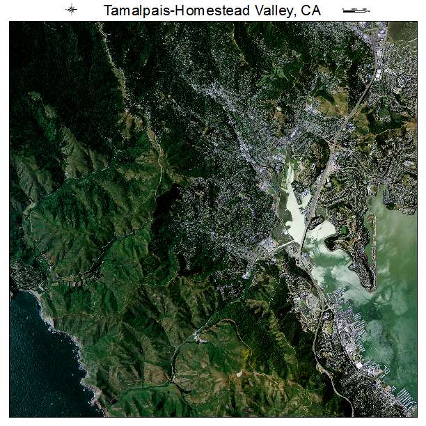 Tamalpais Homestead Valley, CA air photo map
