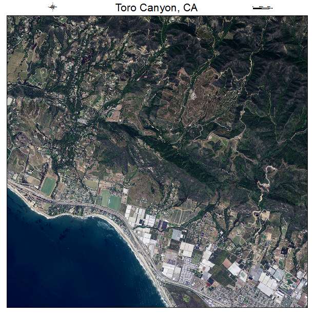 Toro Canyon, CA air photo map