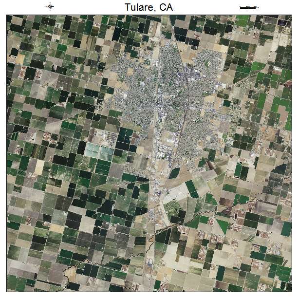 Tulare, CA air photo map