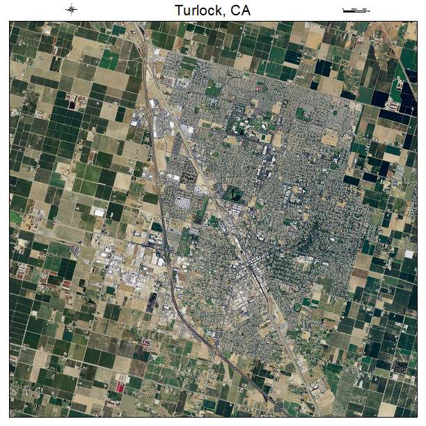 Aerial Photography Map of Turlock, CA California