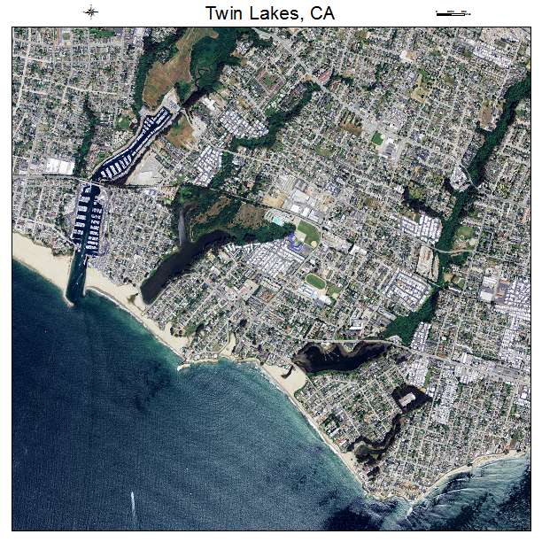Twin Lakes, CA air photo map