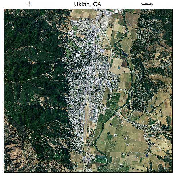 Ukiah, CA air photo map