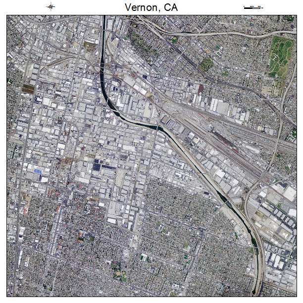 Vernon, CA air photo map