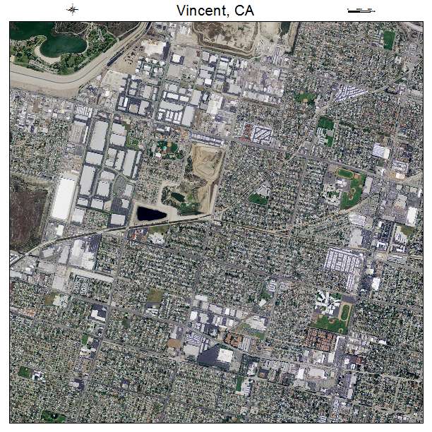 Vincent, CA air photo map