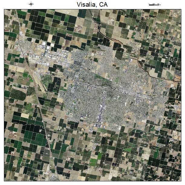 Visalia, CA air photo map