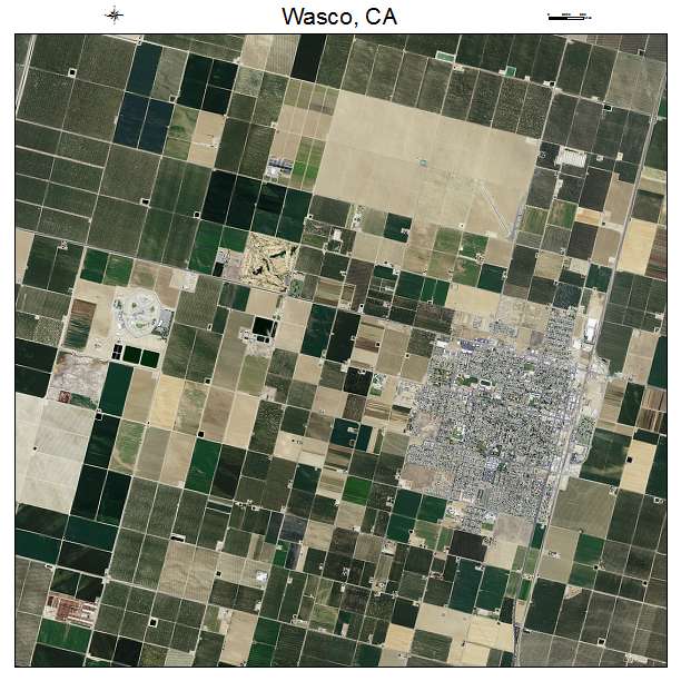 Wasco, CA air photo map
