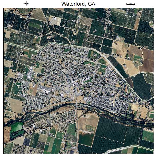 Waterford, CA air photo map