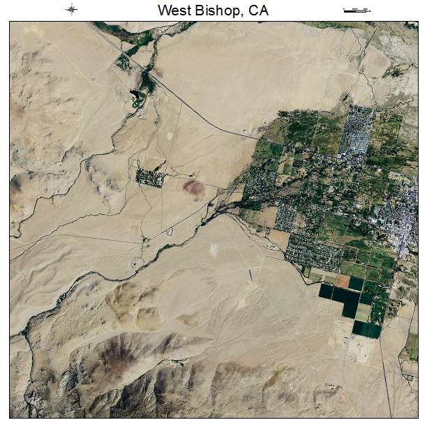 West Bishop, CA air photo map