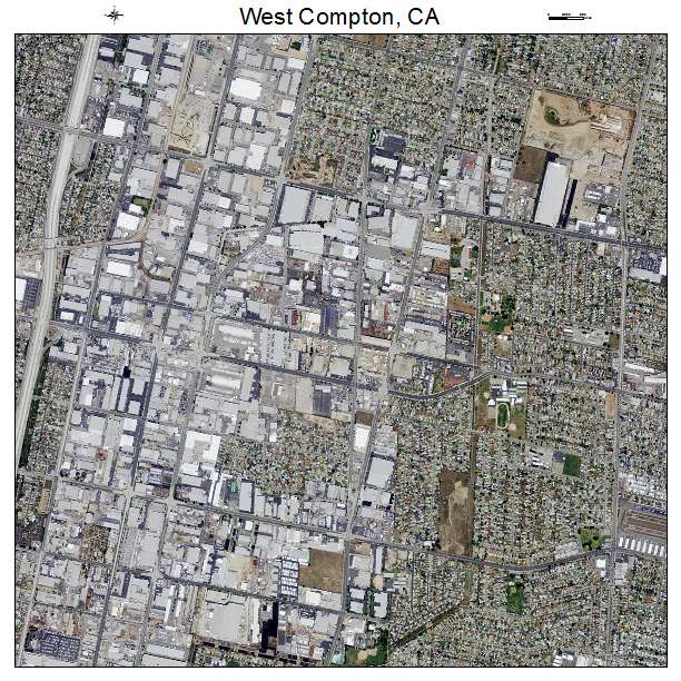West Compton, CA air photo map