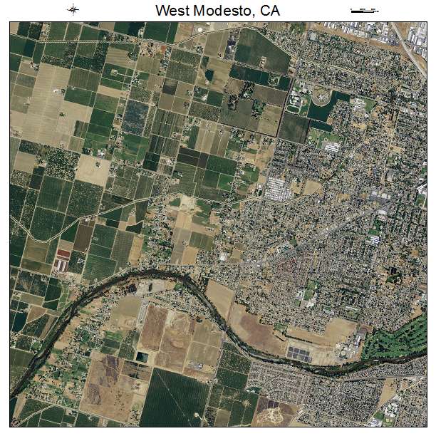 West Modesto, CA air photo map