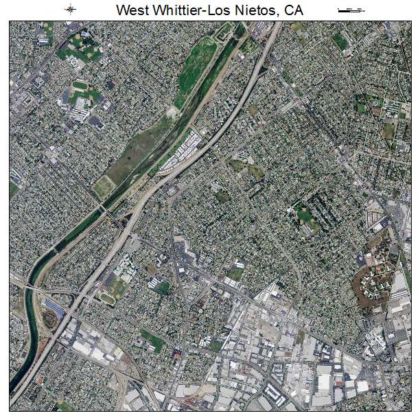 West Whittier Los Nietos, CA air photo map