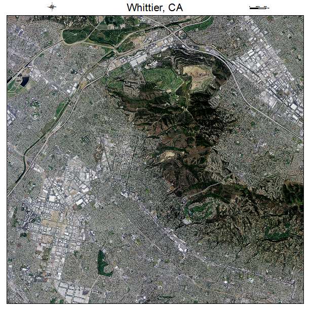 Whittier, CA air photo map