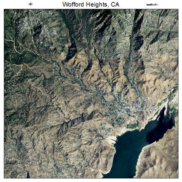 Wofford Heights, CA air photo map