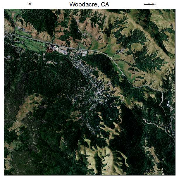 Woodacre, CA air photo map