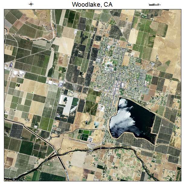 Woodlake, CA air photo map