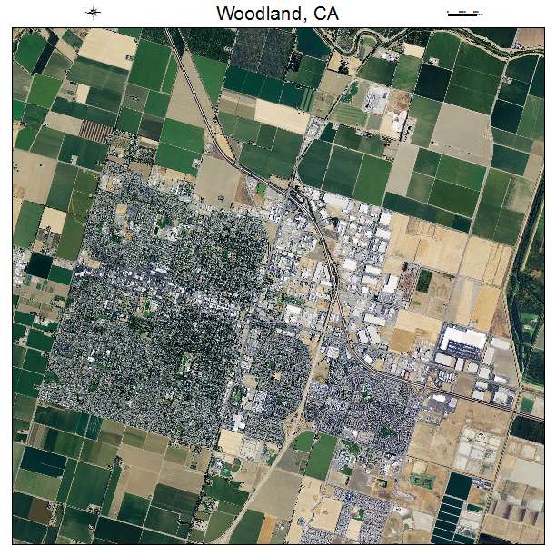 Woodland, CA air photo map