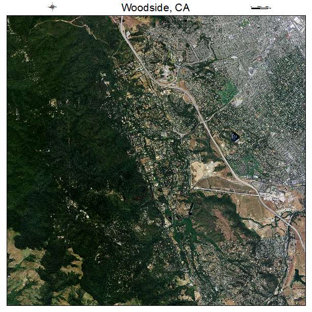 Woodside, CA air photo map