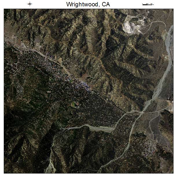 Wrightwood, CA air photo map