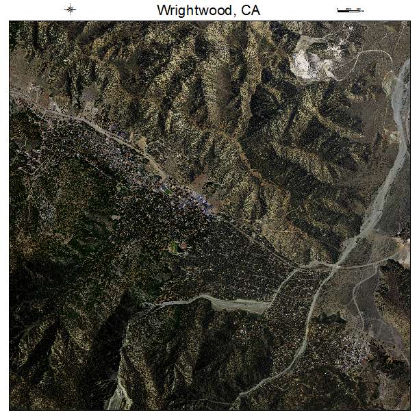 Wrightwood, CA air photo map