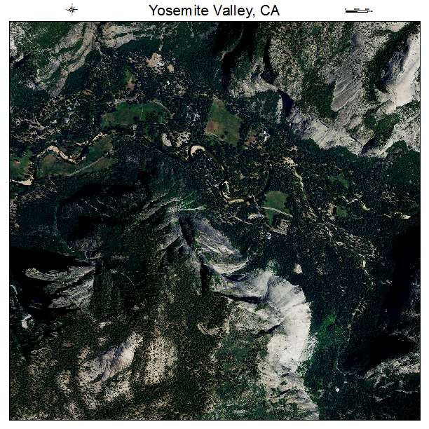 Yosemite Valley, CA air photo map