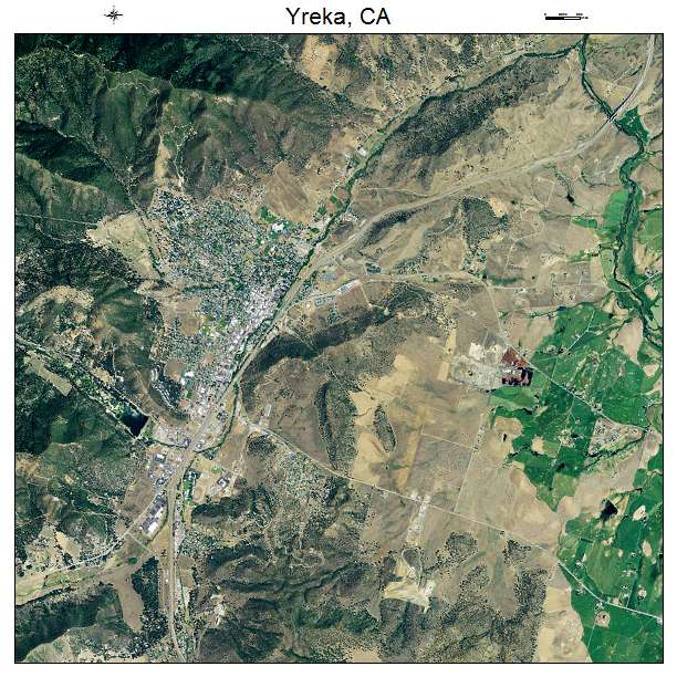 Yreka, CA air photo map