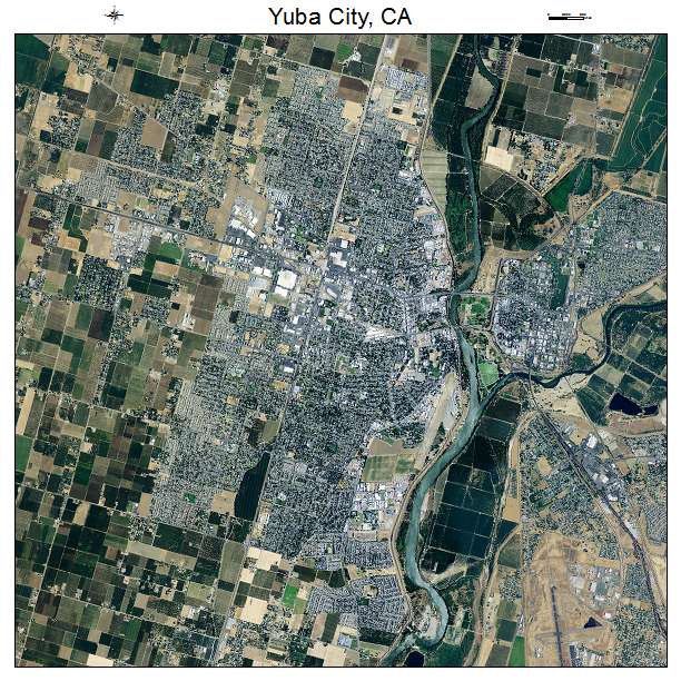 Yuba City, CA air photo map