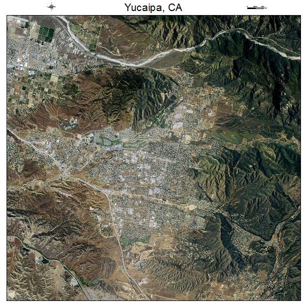 Yucaipa, CA air photo map