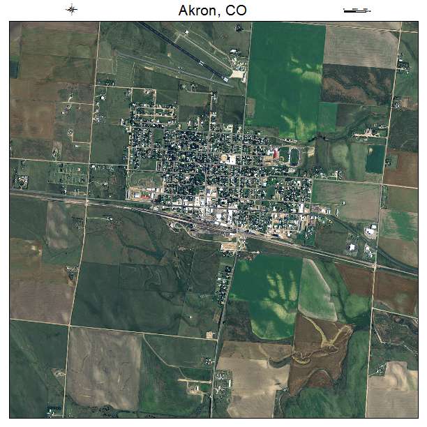 Akron, CO air photo map