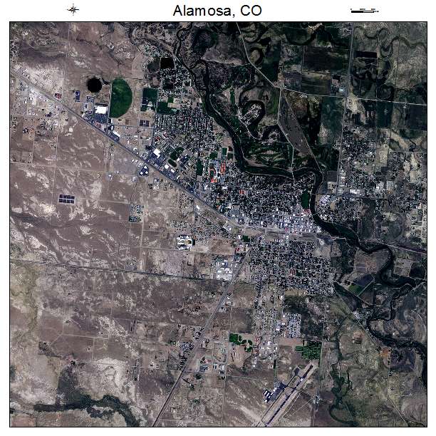 Alamosa, CO air photo map