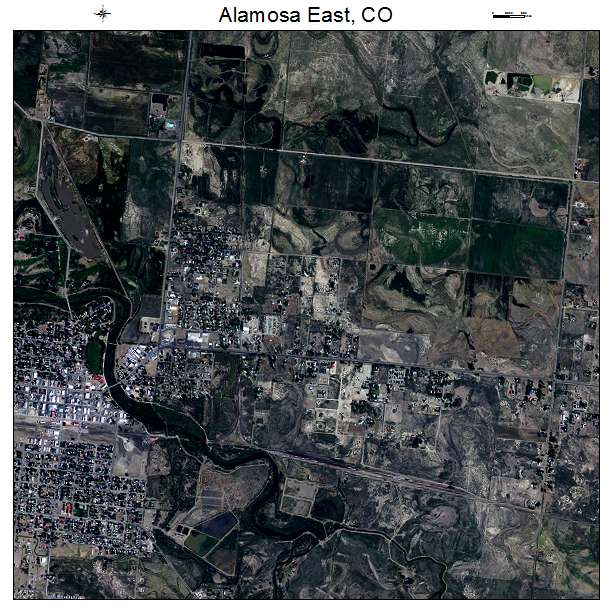 Alamosa East, CO air photo map
