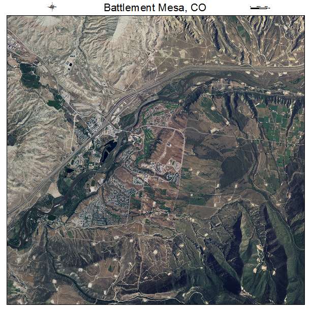 Battlement Mesa, CO air photo map