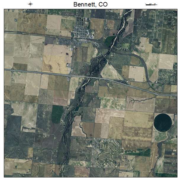 Bennett, CO air photo map