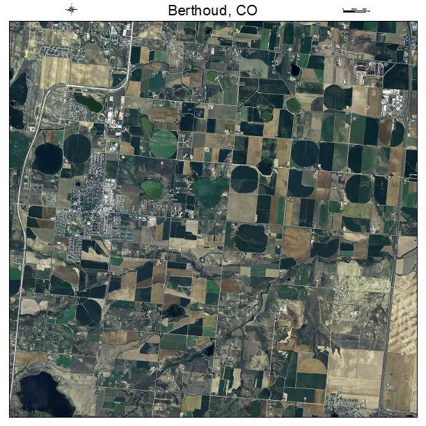 Berthoud, CO air photo map