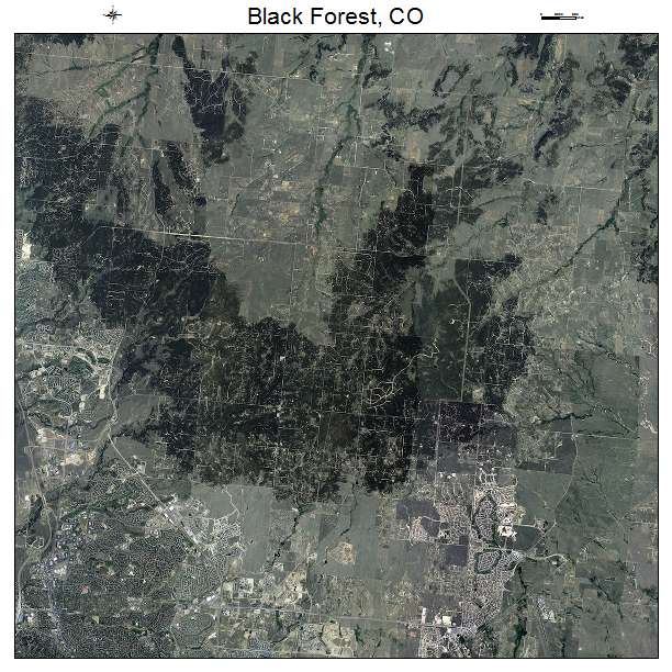 Black Forest, CO air photo map