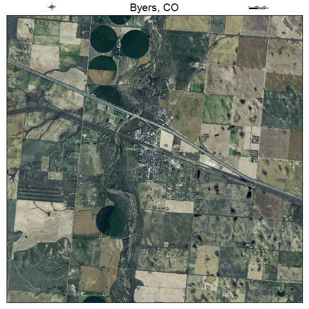 Byers, CO air photo map