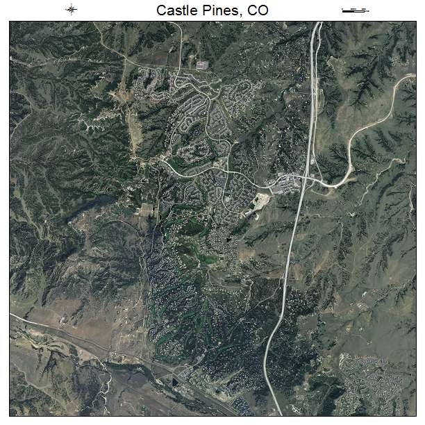 Castle Pines, CO air photo map