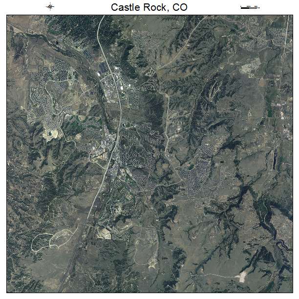 Castle Rock, CO air photo map