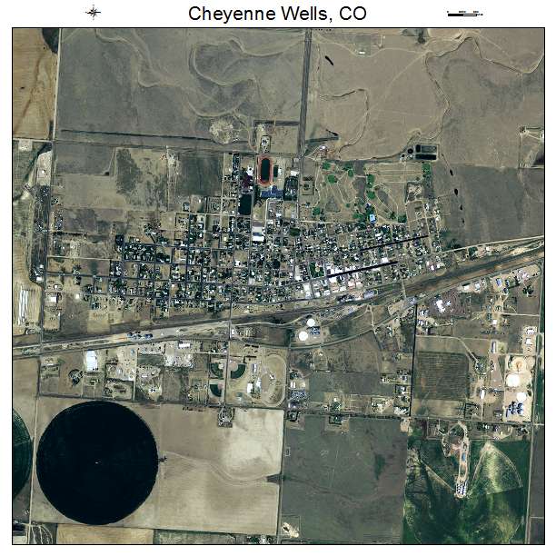 Cheyenne Wells, CO air photo map