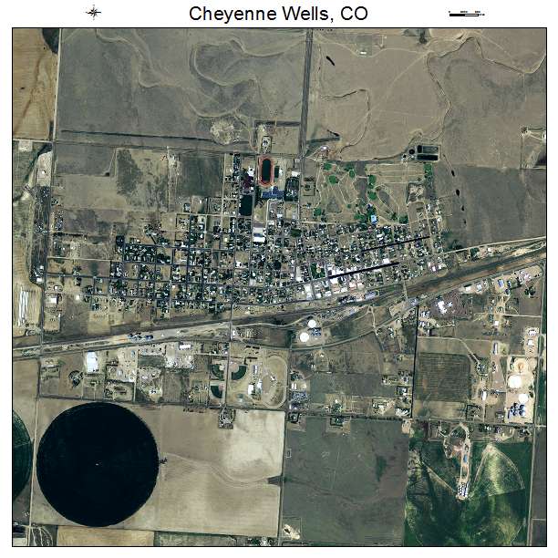 Aerial Photography Map of Cheyenne Wells, CO Colorado