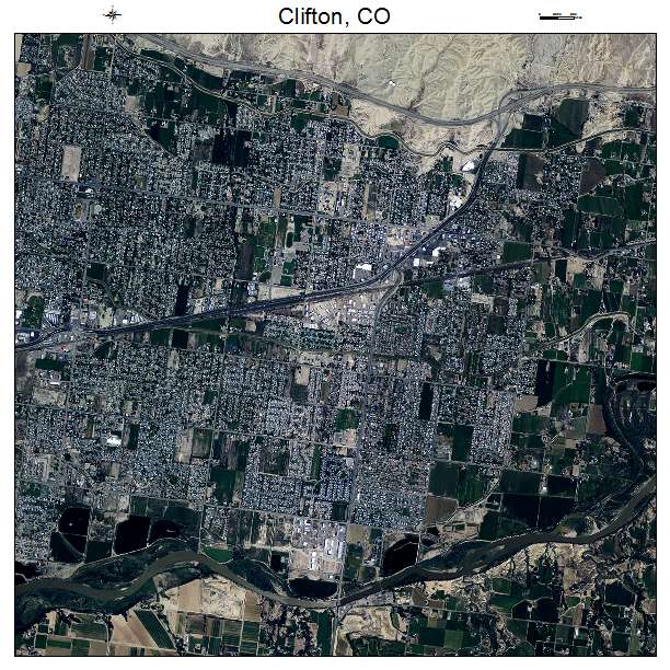 Clifton, CO air photo map