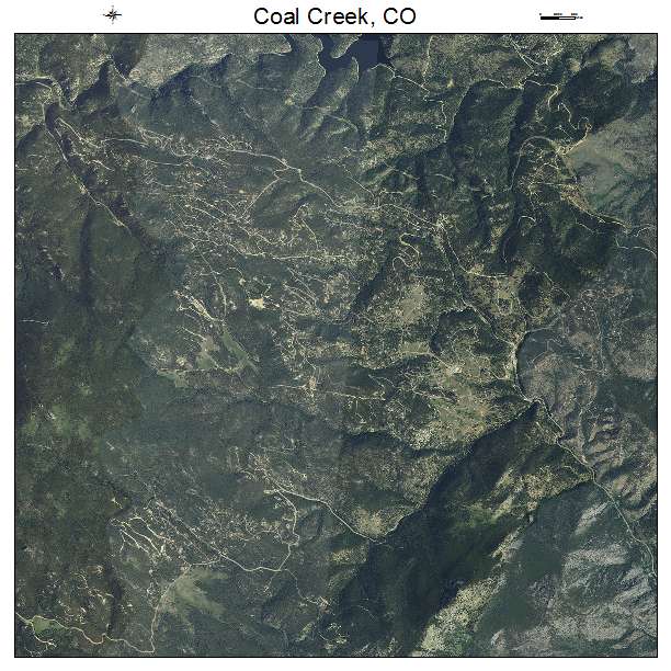 Coal Creek, CO air photo map