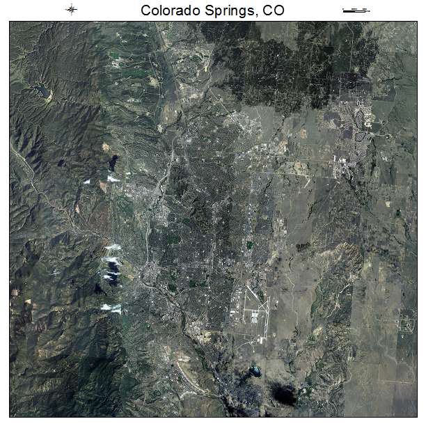Colorado Springs, CO air photo map