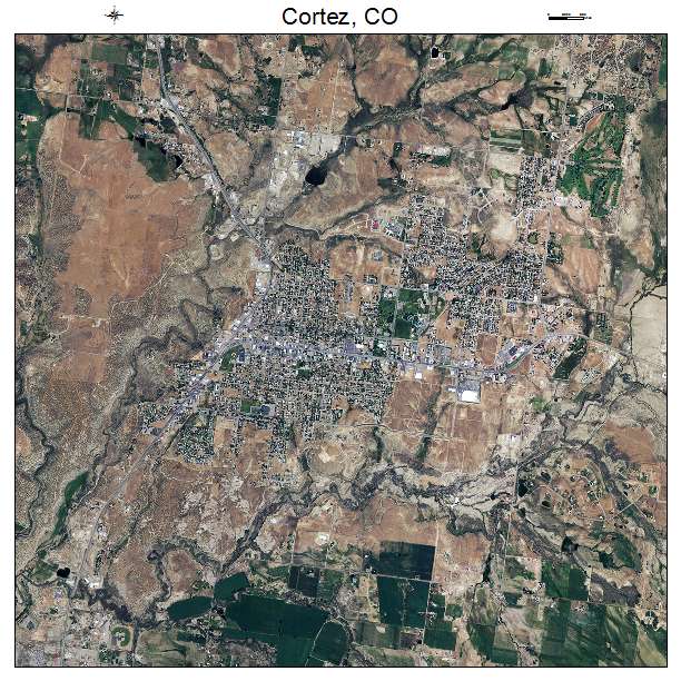 Cortez, CO air photo map