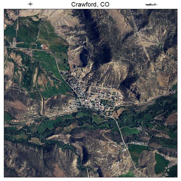 Crawford, CO air photo map