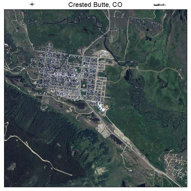 Crested Butte, CO air photo map