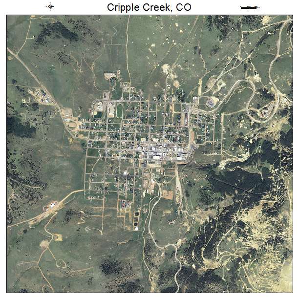Cripple Creek, CO air photo map